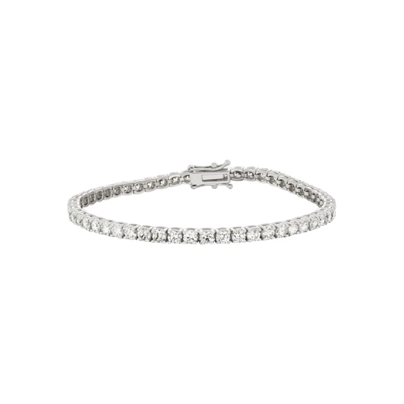 White Gold and 5.90ctw Round Brilliant Cut Diamond Tennis Bracelet