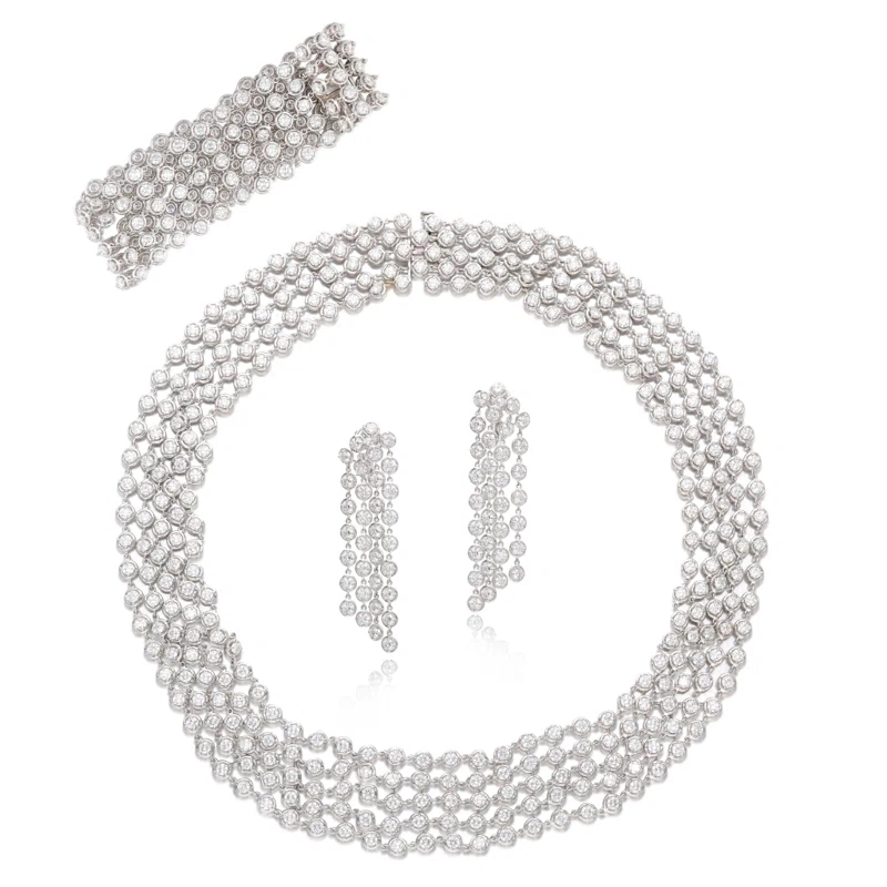 White Gold and 60.20ct Diamond Parure