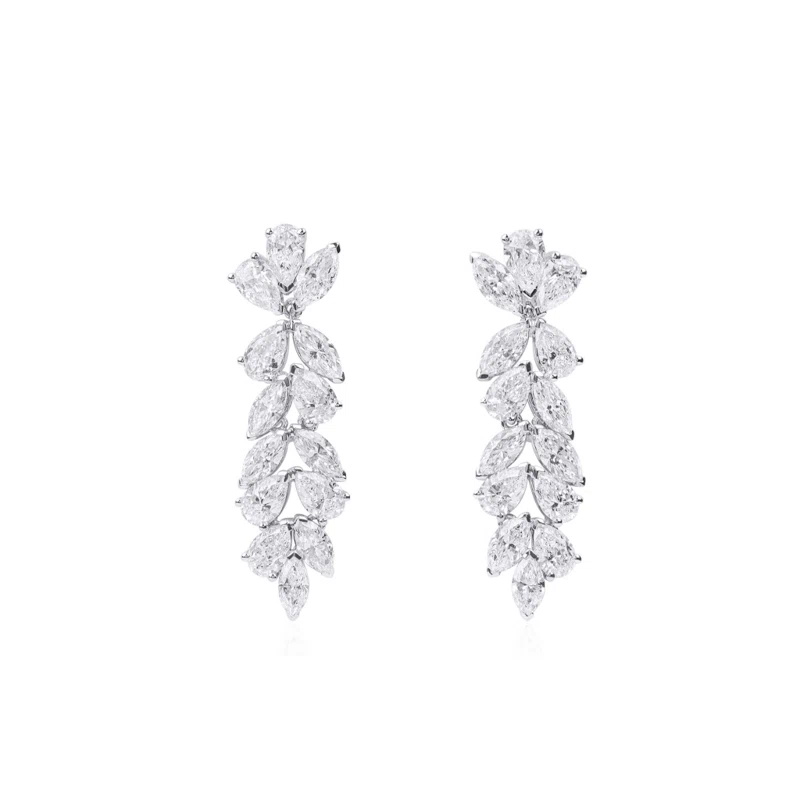White Gold and Diamond Drop Earrings