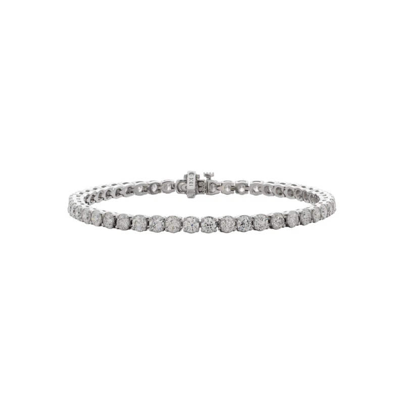 White Gold and 6.70ctw Round Brilliant Cut Diamond Tennis Bracelet