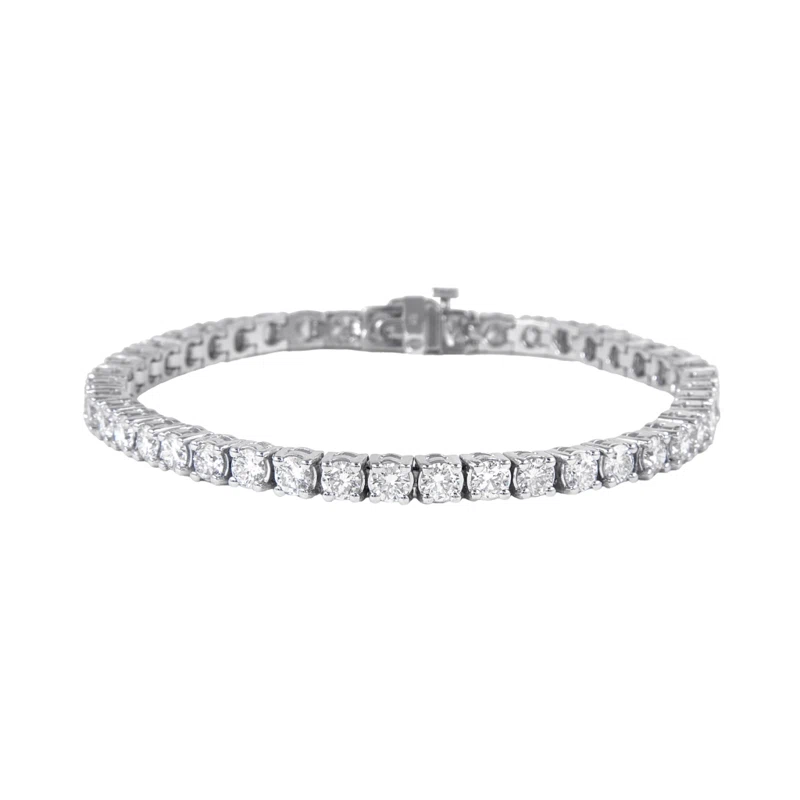 White Gold and 6.85ctw Round Brilliant Cut diamond Tennis Bracelet