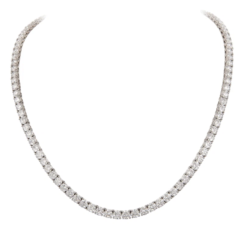 White Gold and 7.55ct Diamond Tennis Necklace