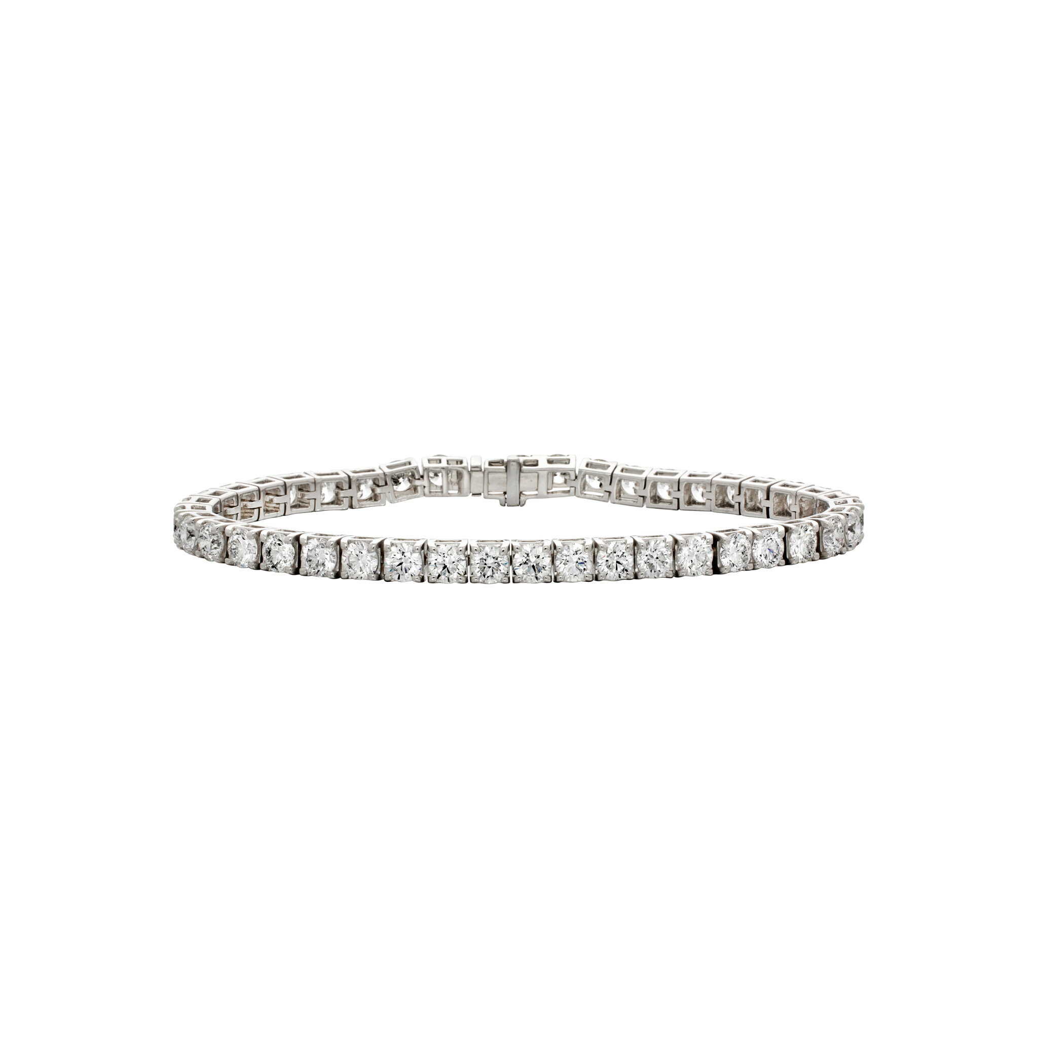 White Gold and 7.00ctw Round Brilliant Cut Diamond Tennis bracelet — view 1