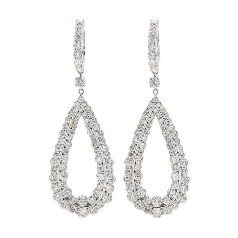 White Gold and 8.40ctw Diamond Drop Earrings