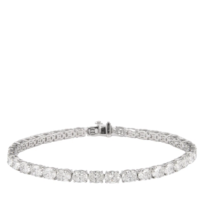 White Gold and 8.80ctw Oval Cut Diamond Tennis Bracelet