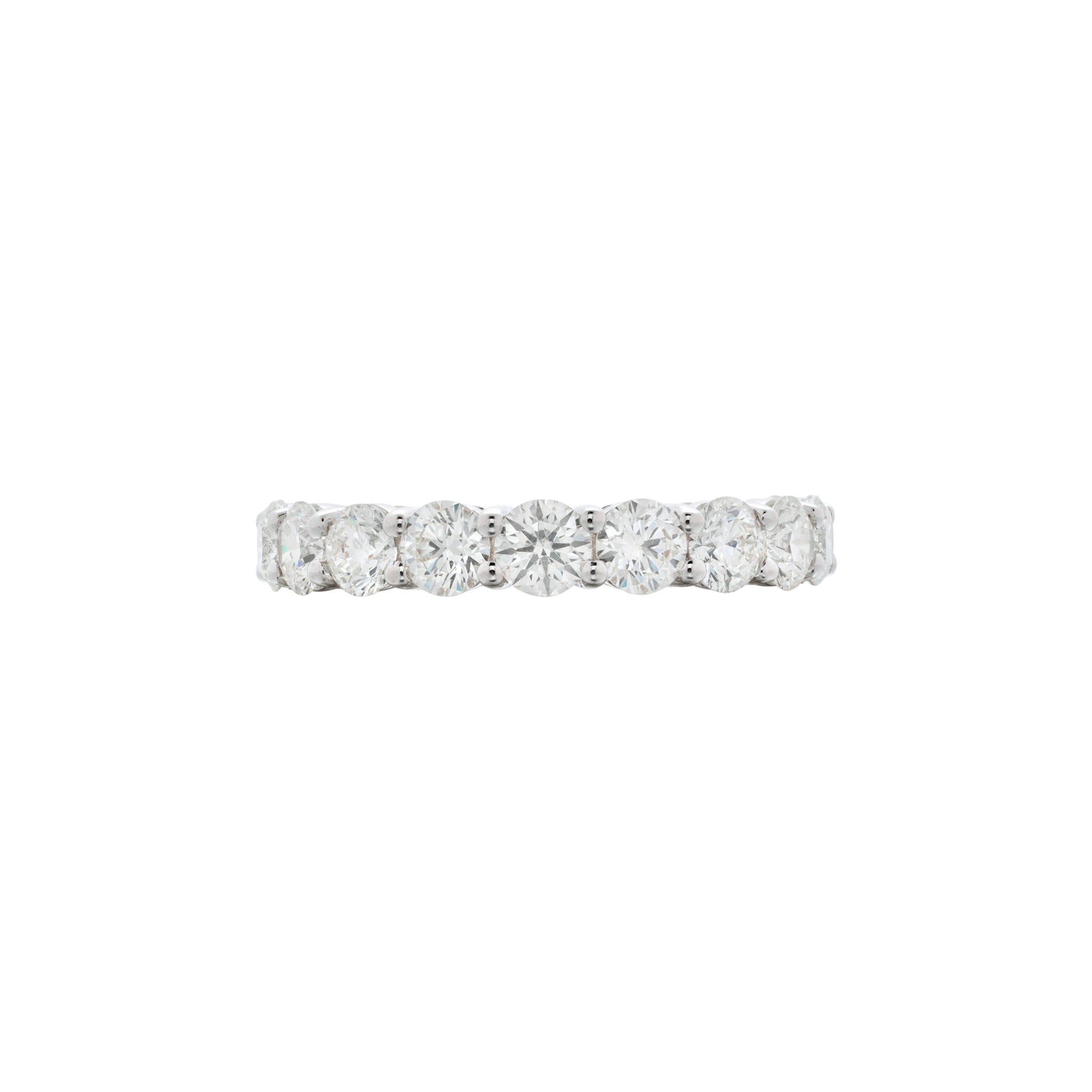 White Gold and 8.00-8.99ctw Round Brilliant Cut Diamond Eternity Band Ring — view 1