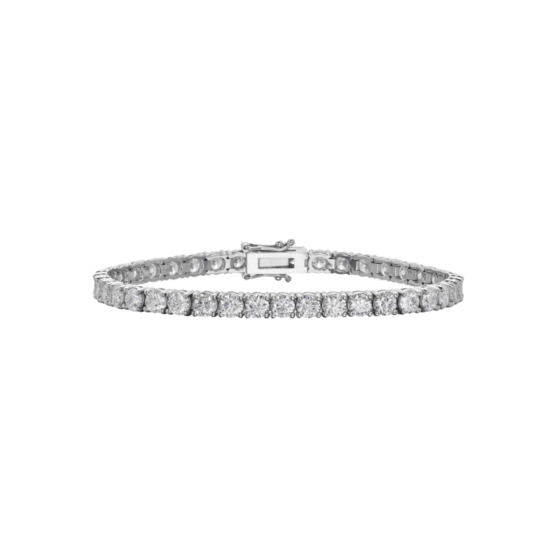 White Gold and 9.80ctw Round Brilliant Cut Diamond Tennis Bracelet