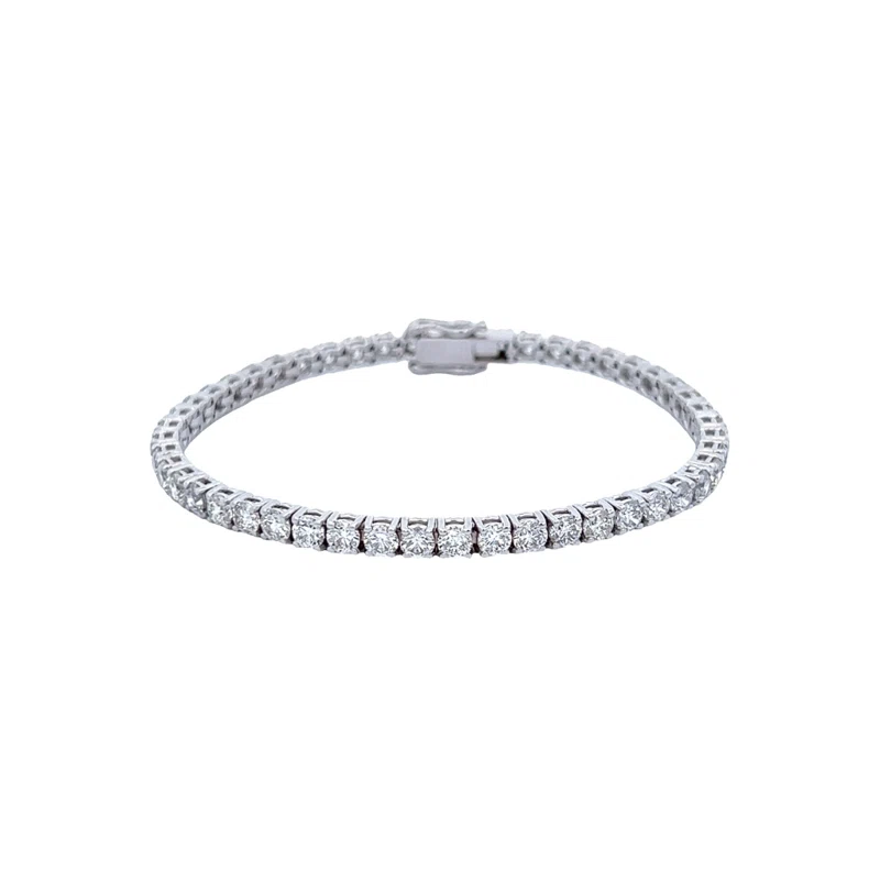 White Gold and 9.15ctw Round Brilliant Cut Diamond Tennis Bracelet