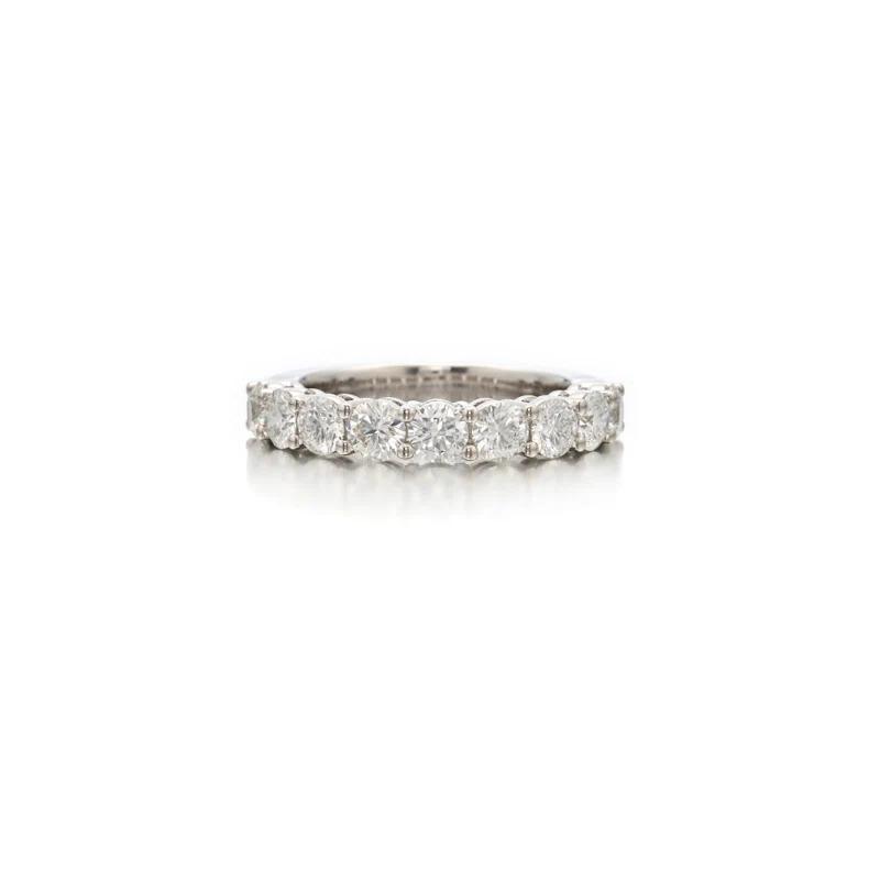White Gold and 1.50ctw Round Brilliant Cut Diamond Half Eternity Band Ring