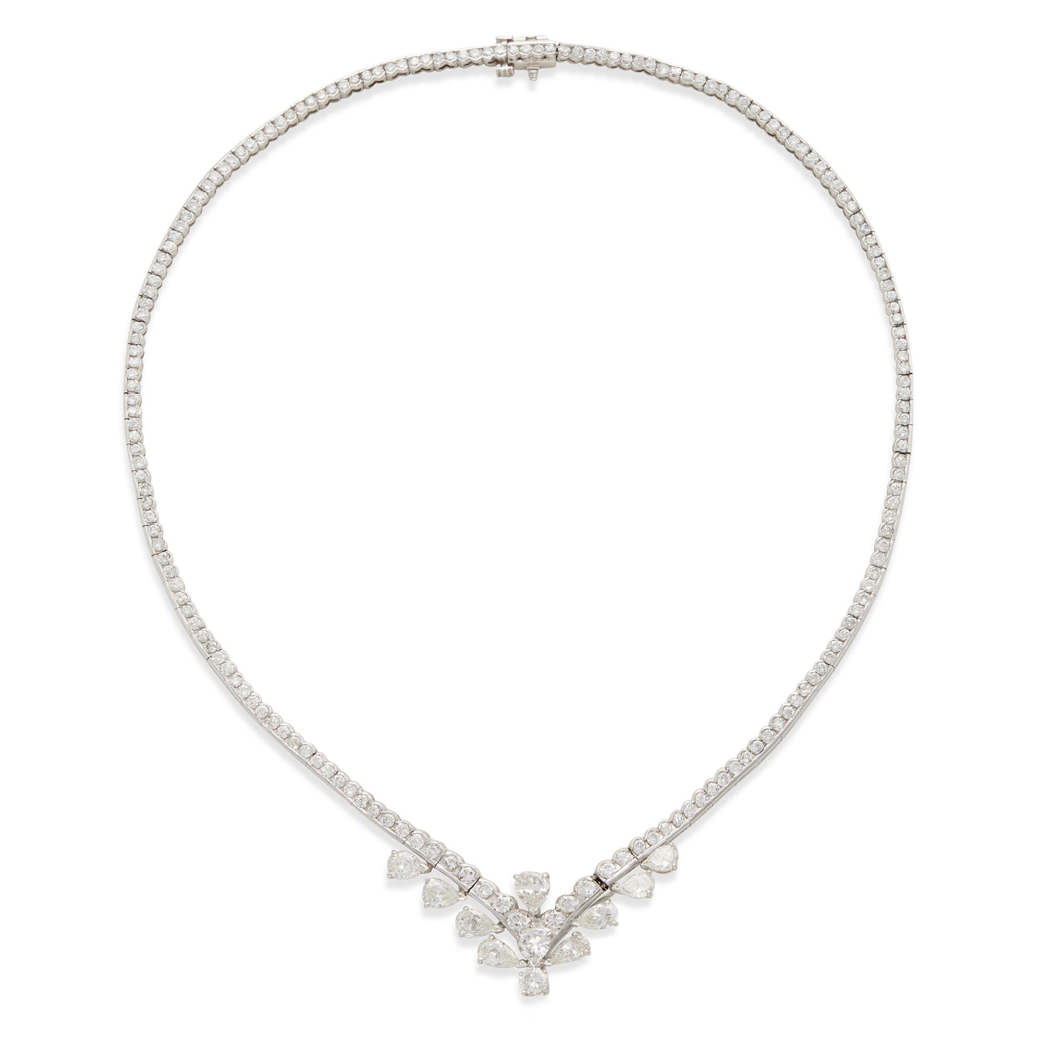 White Gold and Diamond Collar Necklace — view 1