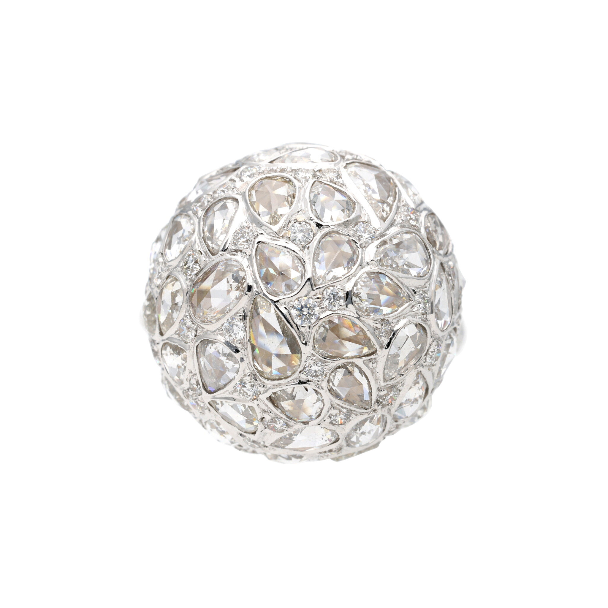 White Gold and Diamond Orb Ring — view 1