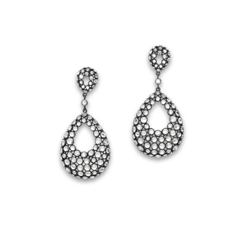 White Gold and Diamond Drop Earrings