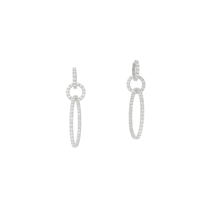 White Gold and Diamond Drop Earrings