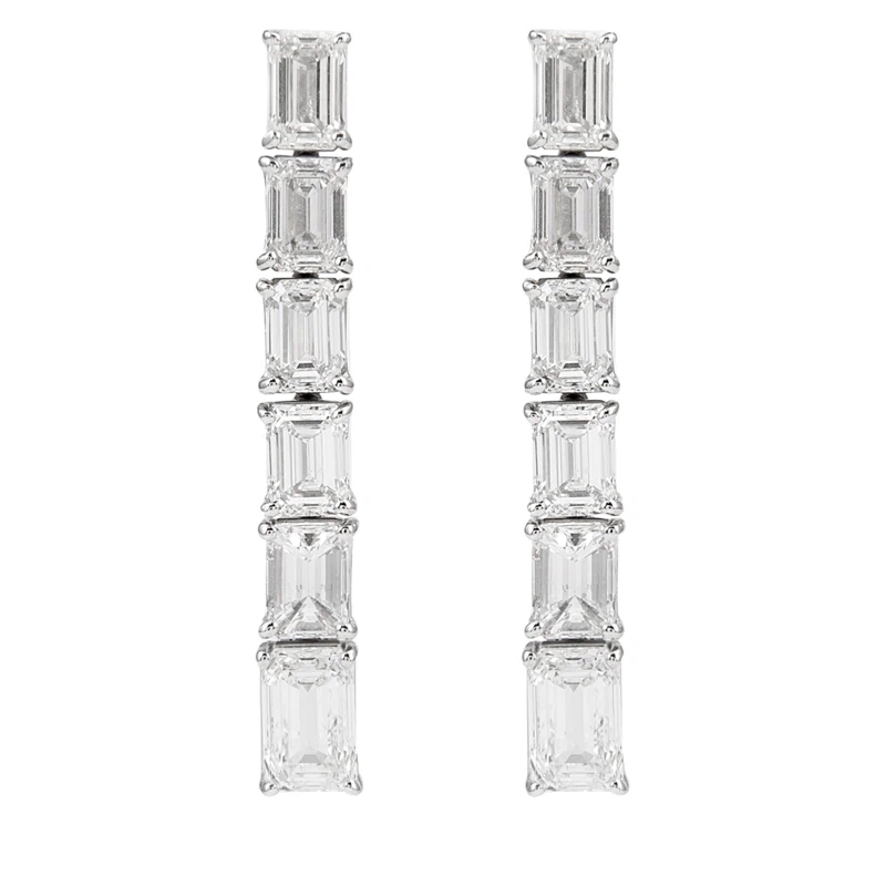 White Gold and Diamond Drop Earrings