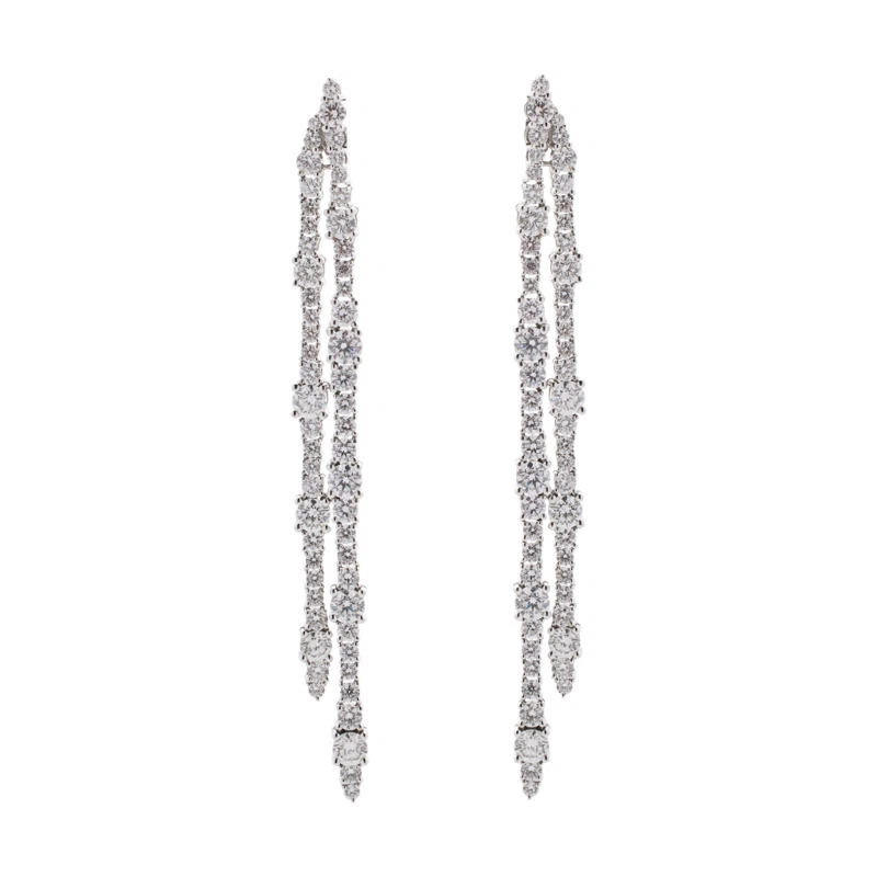 White Gold and Diamond Drop Earrings