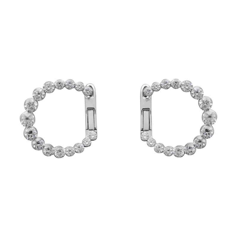 White Gold and Diamond Earclips