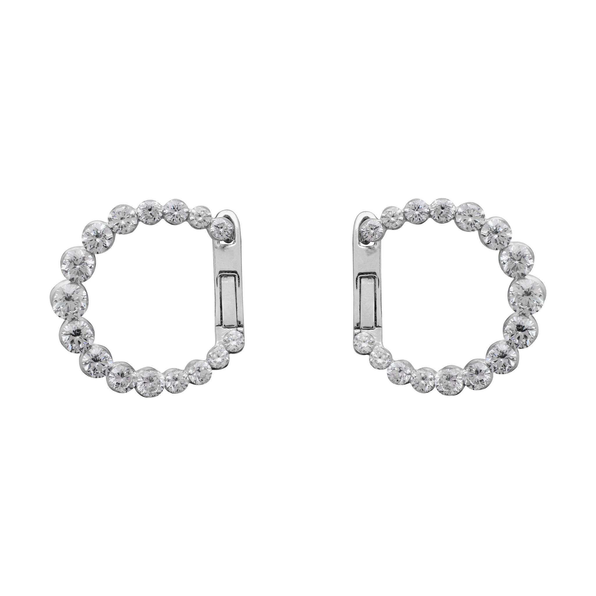 White Gold and Diamond Earclips — view 1