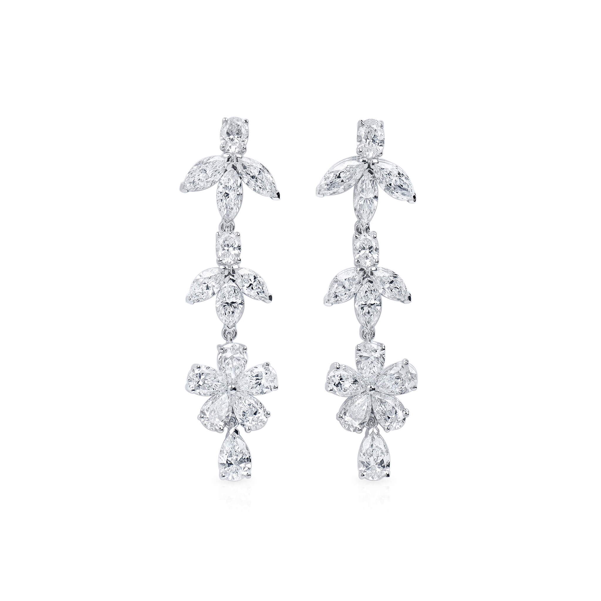White Gold and 6.00ctw Diamond Drop Earrings — view 1