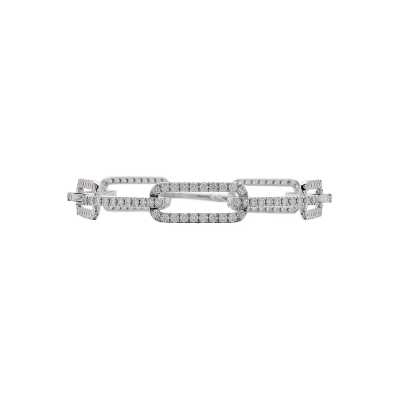 White Gold and Diamond Paperclip Link Bracelet