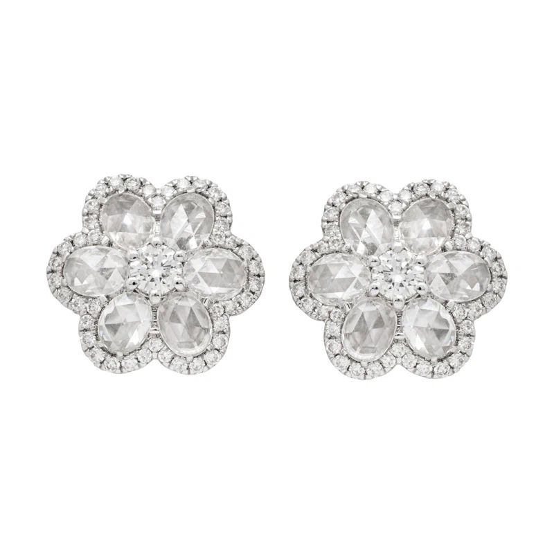 White Gold and Diamond Stud Earrings