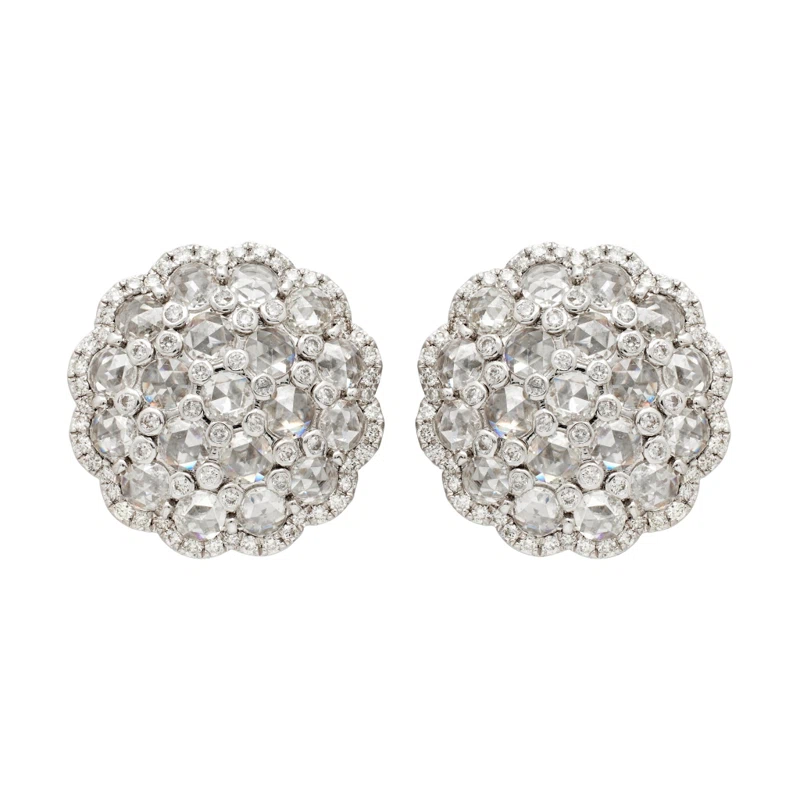 White Gold and Diamond Stud Earrings