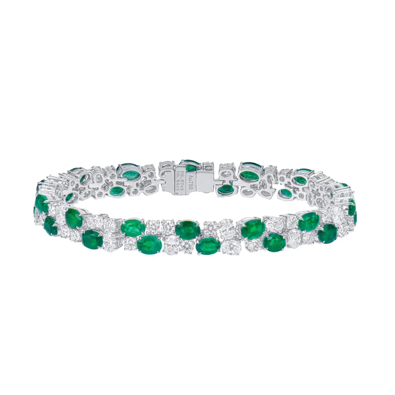 White Gold and Emerald Bracelet