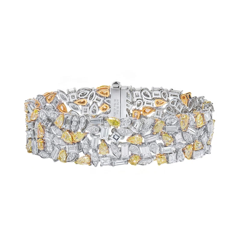 White Gold, Gold, 8.30ct Yellow Diamond and 8.75ct Diamond Bracelet