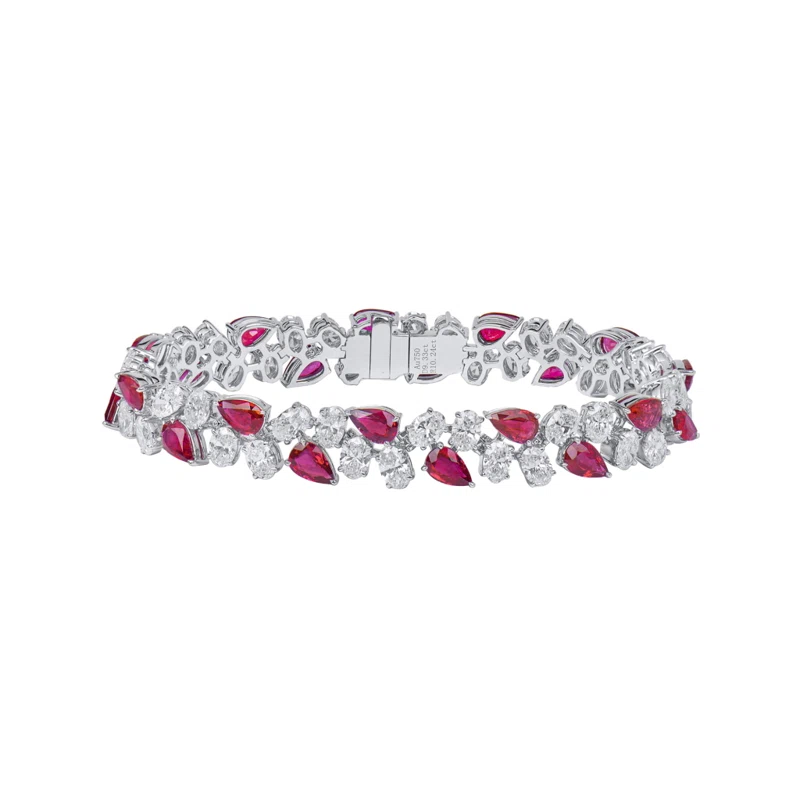 White Gold, Ruby and Diamond Bracelet