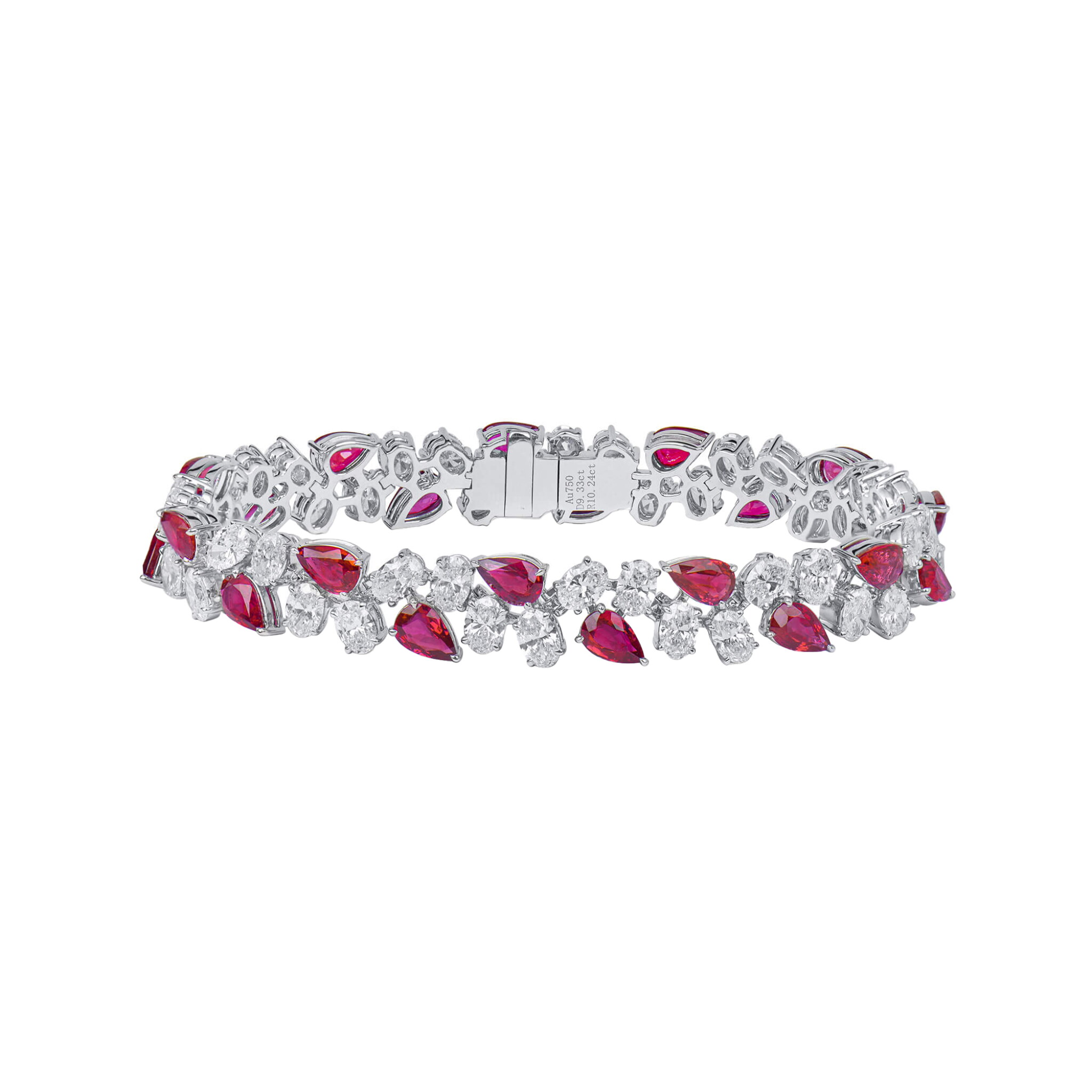 White Gold, Ruby and Diamond Bracelet  — view 1