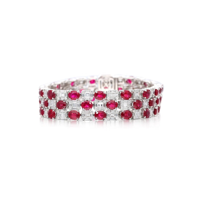 White Gold, Ruby and Diamond Bracelet