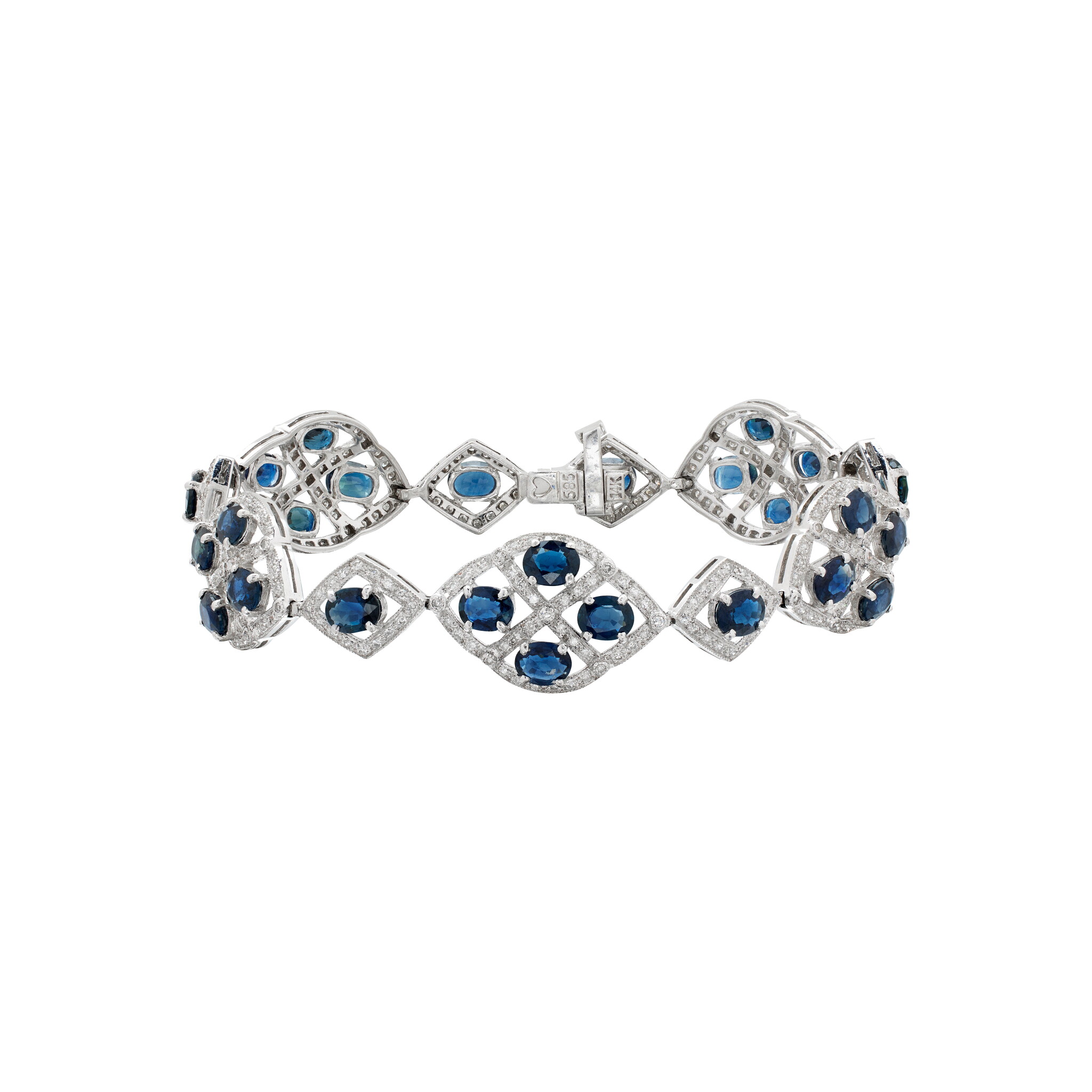 White Gold, Sapphire and Diamond Bracelet — view 1