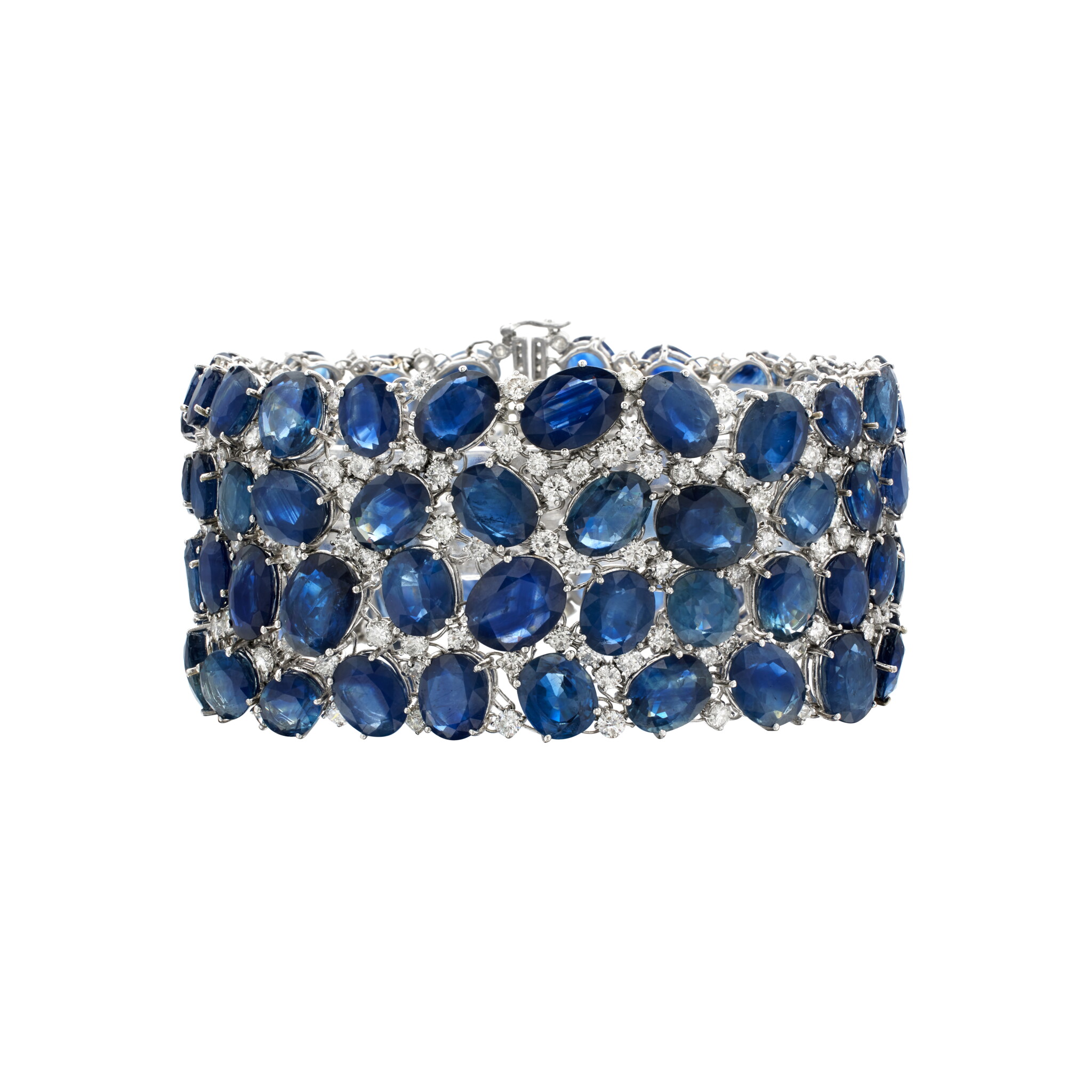 White Gold, Sapphire and Diamond Bracelet — view 1