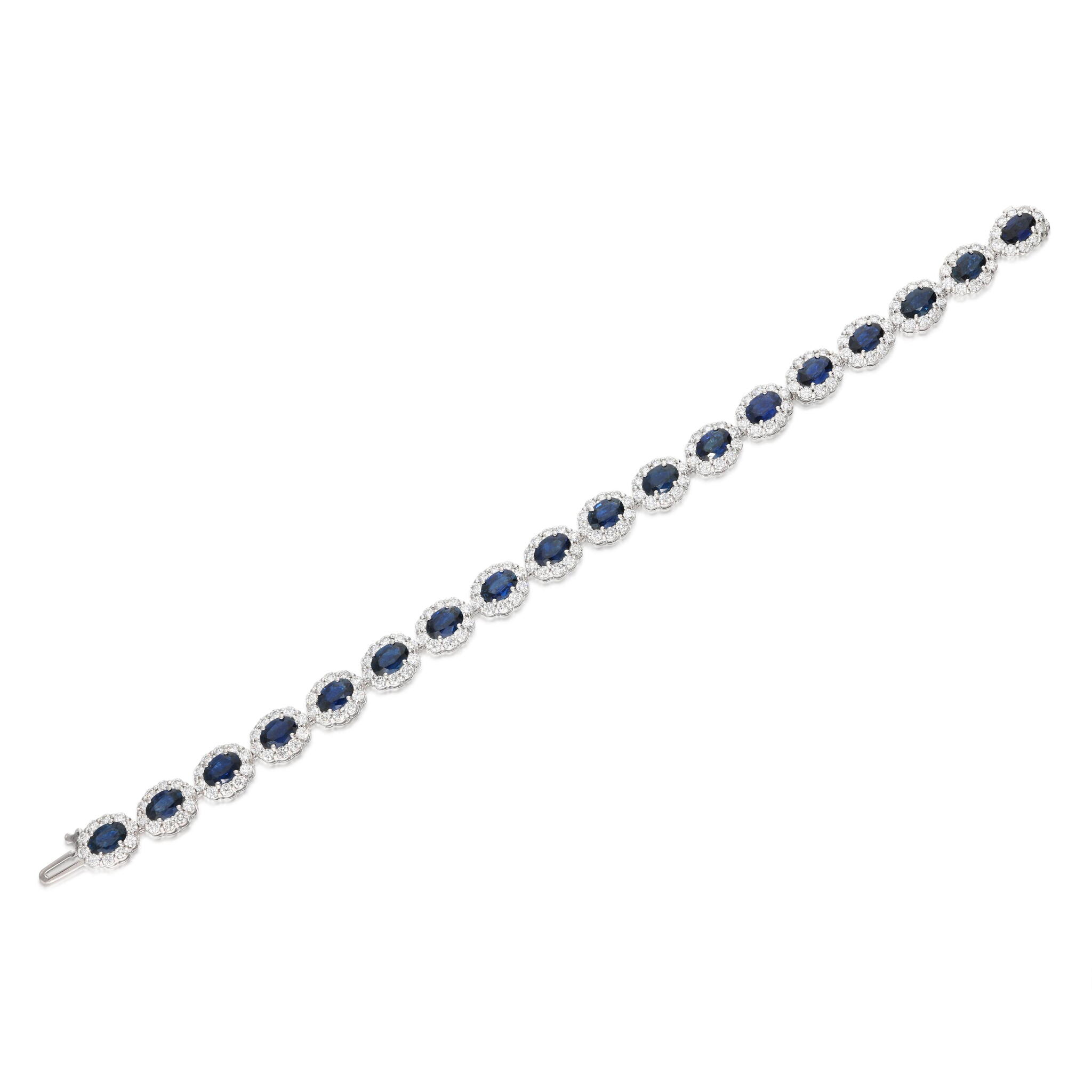 White Gold, Sapphire and Diamond Bracelet — view 1