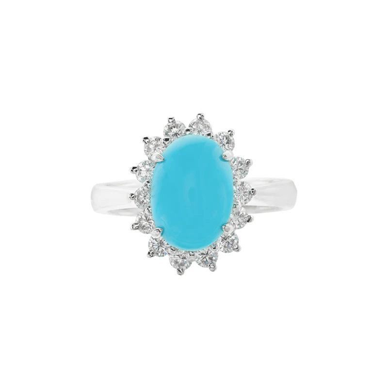 White Gold, Turquoise and Diamond Ring