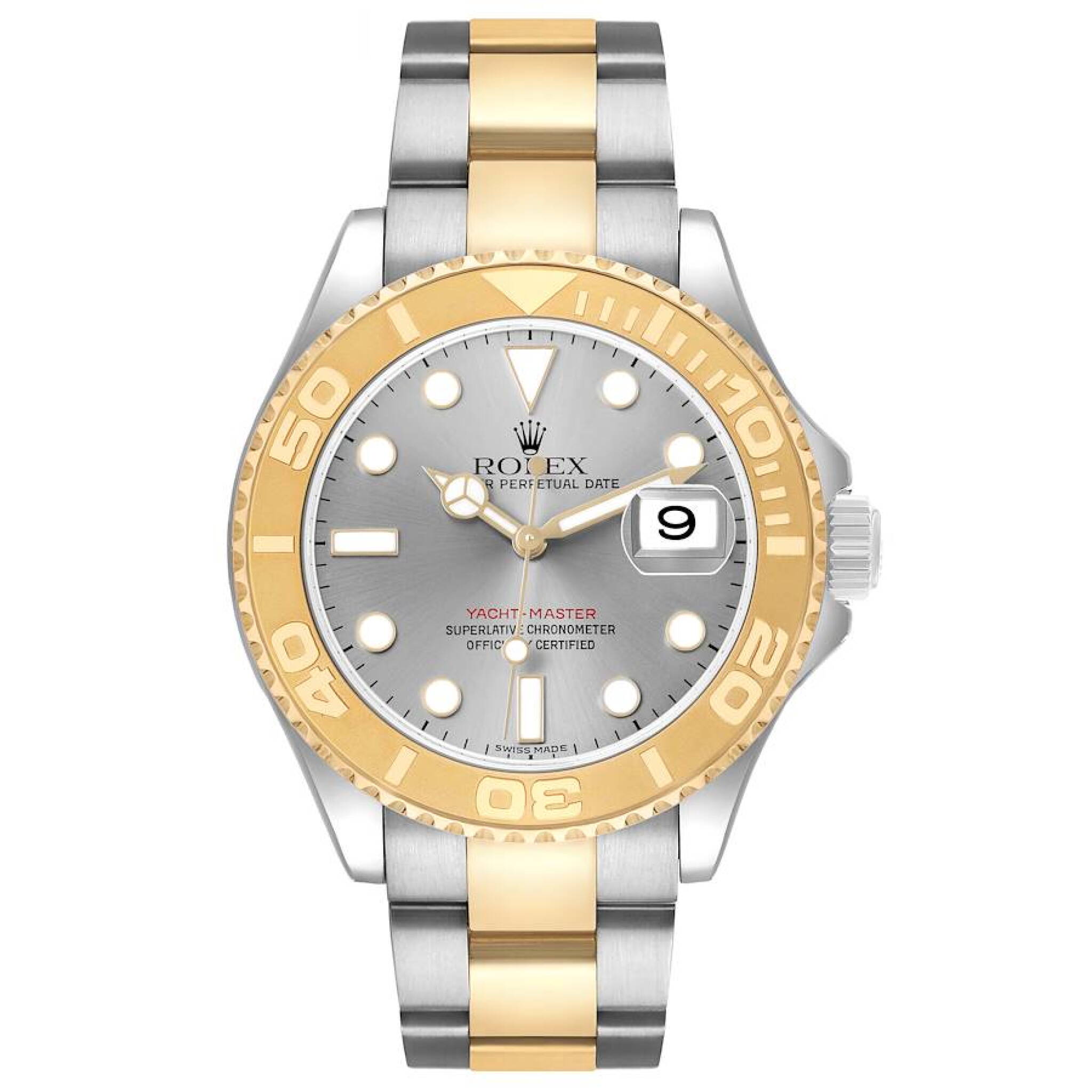Yacht-Master (Reference 16623). A 40mm yellow gold stainless steel automatic wristwatch with date. 2005-2006 — view 1