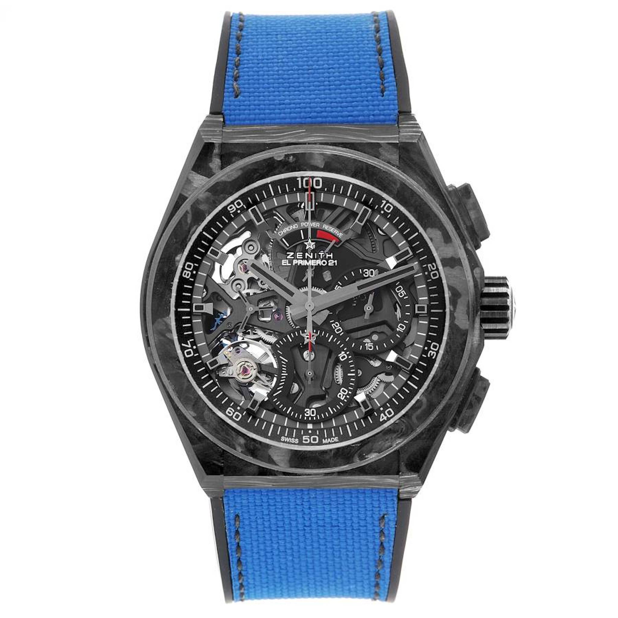 Zenith Defy El Primero (Reference 10.9000.9004). A 44mm black carbon automatic wristwatch with chronograph and power reserve. 2020 — view 1